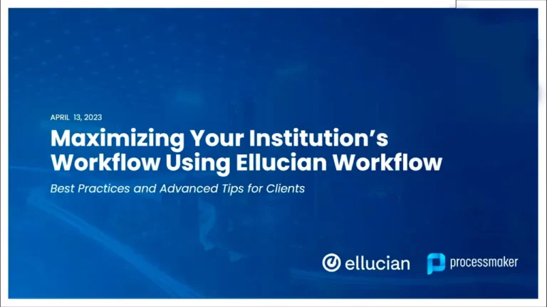 Ellucian Workflow Webinar