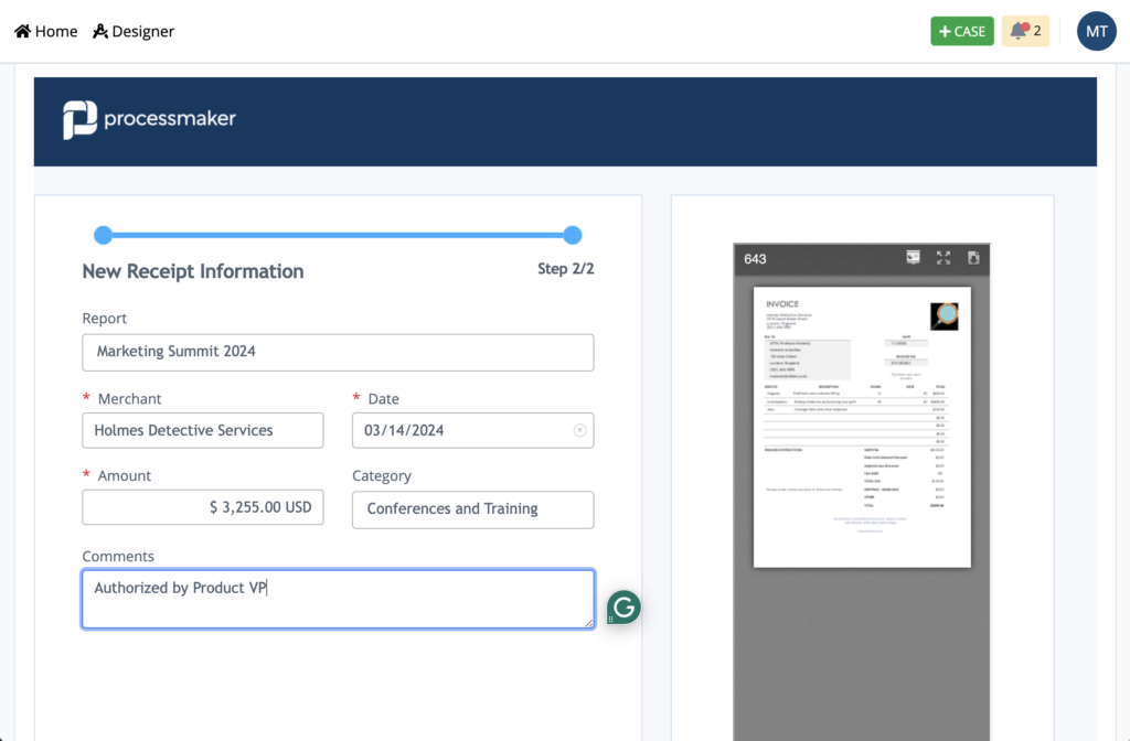 Upload your invoice